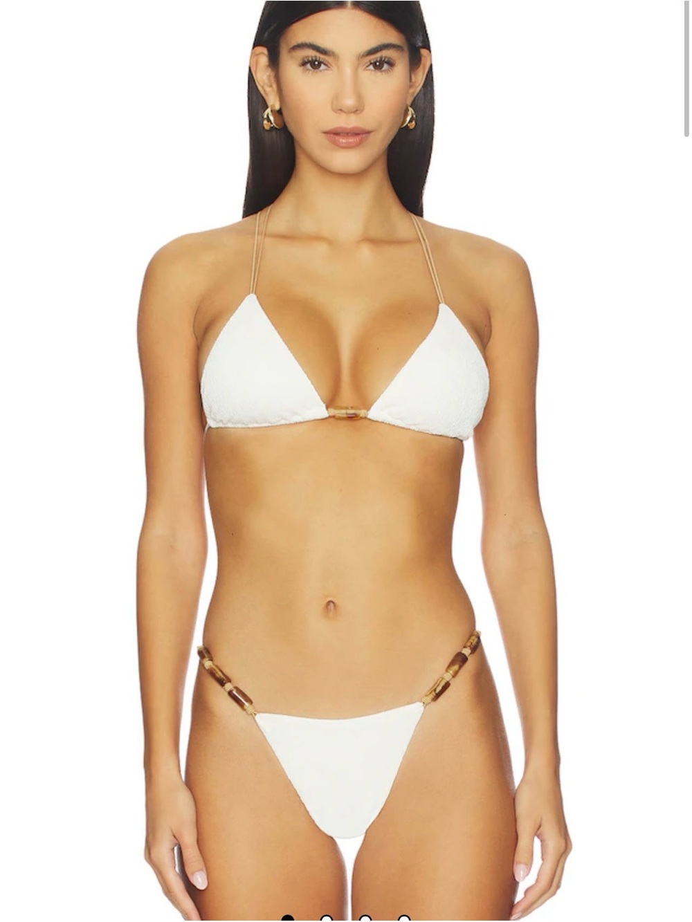 REVOLVE White Triangle Bikini Set with Gold Accents